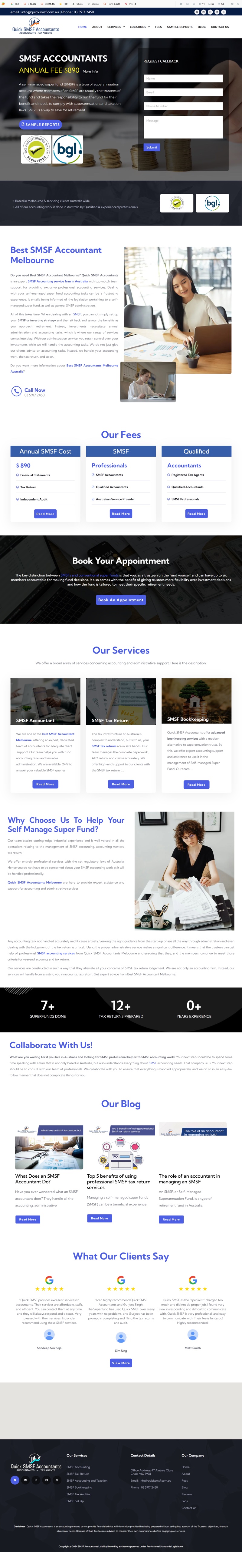 Quick SMSF Accountants website design