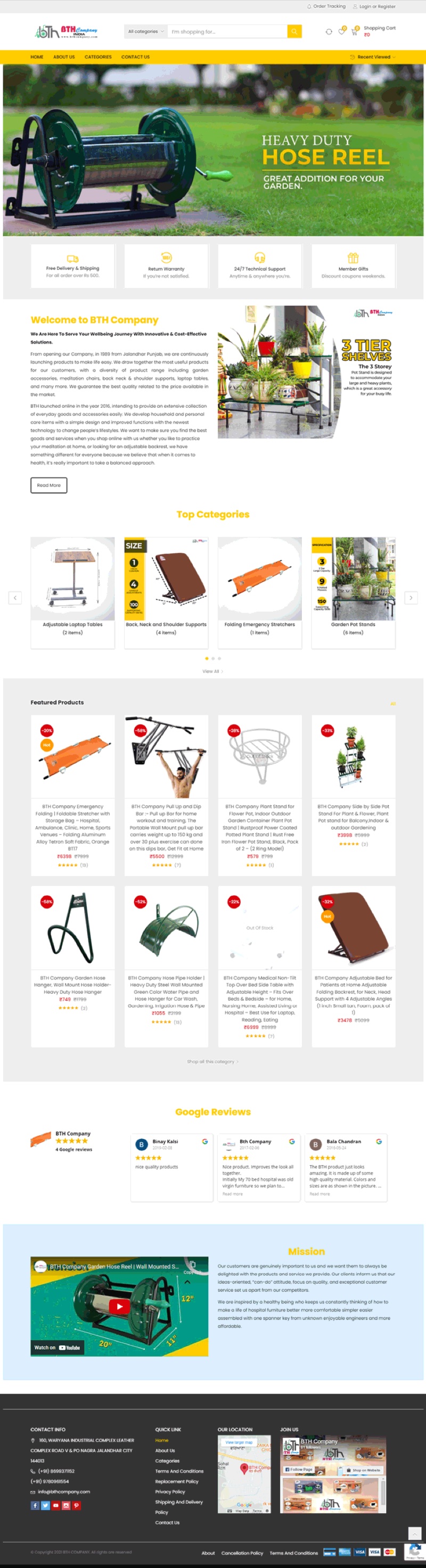 BTH Company website design